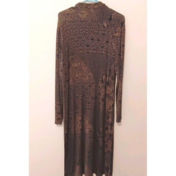 Vtg Laura Ashley Sz L Button-Front Midi Dress Olive Black Mixed Floral... - Picture 8 of 13